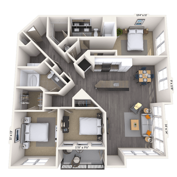 Floorplan image of unit 508