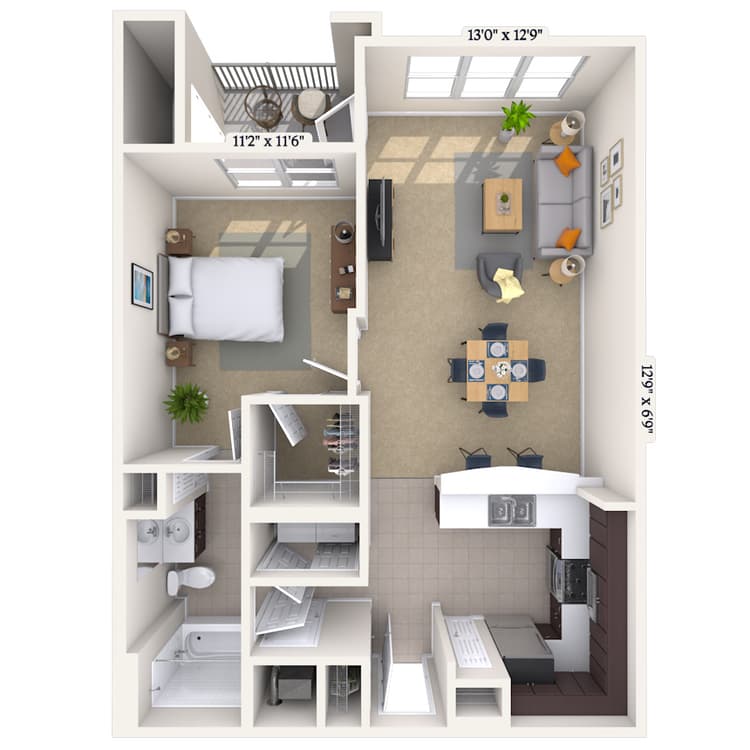 Floorplan image of unit 011731