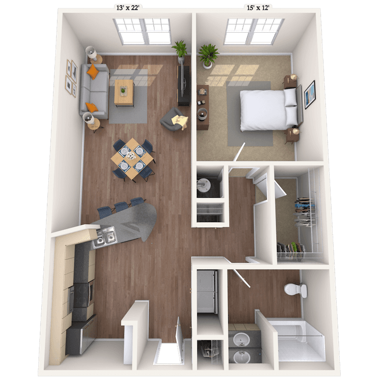 Floorplan image of unit 01536
