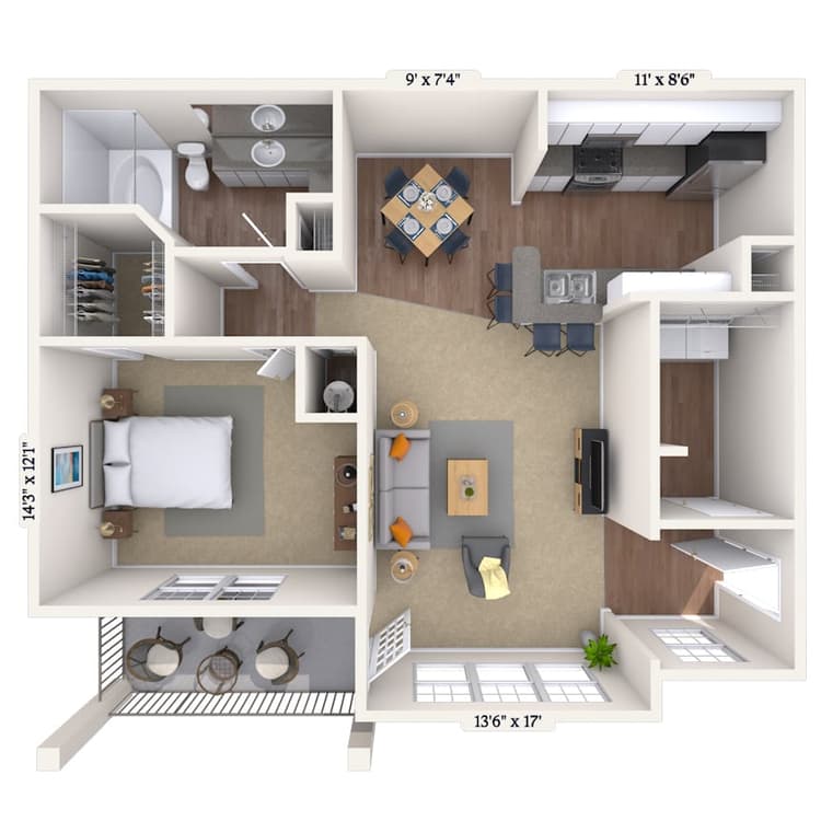 Floorplan image of unit 01422