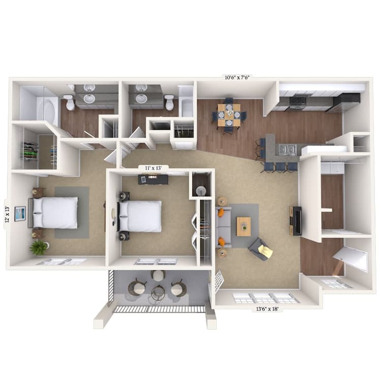 Floorplan image of unit 01438