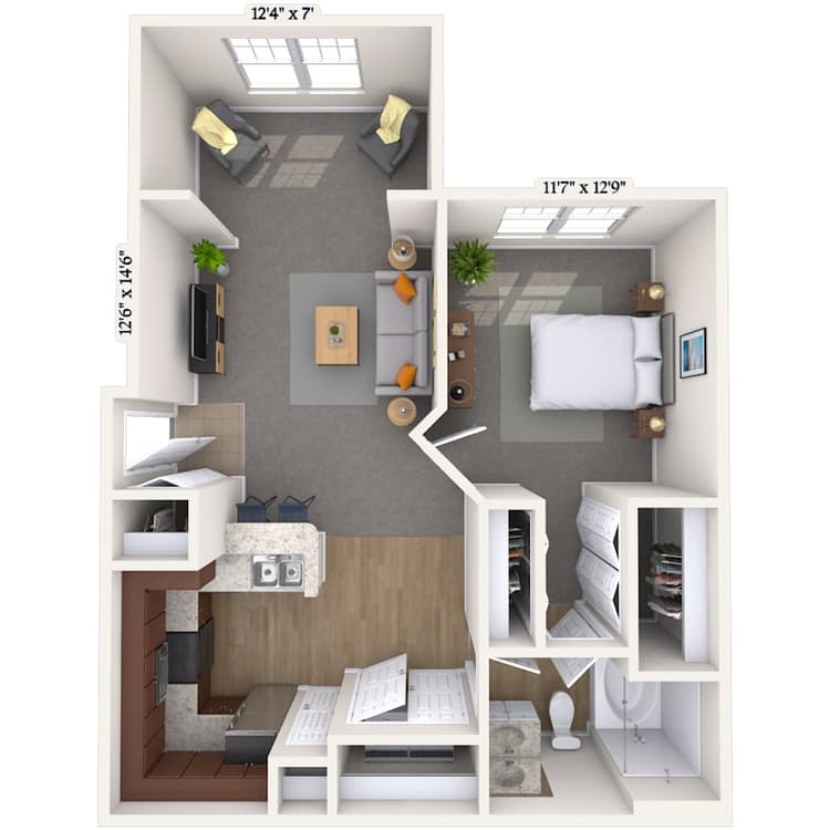 Floorplan image of unit 07718