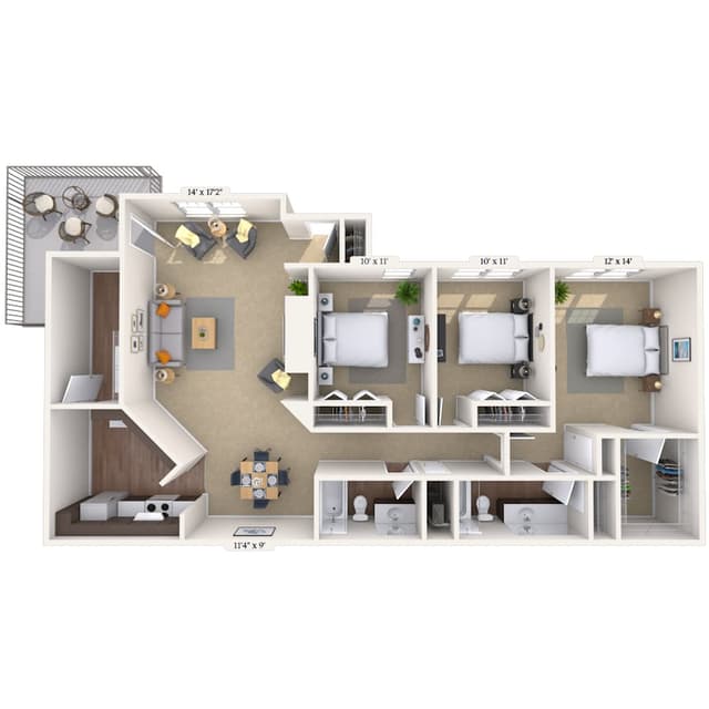 Floorplan image of unit 014147
