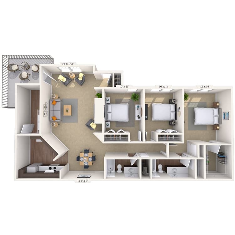 Floorplan image of unit 014185