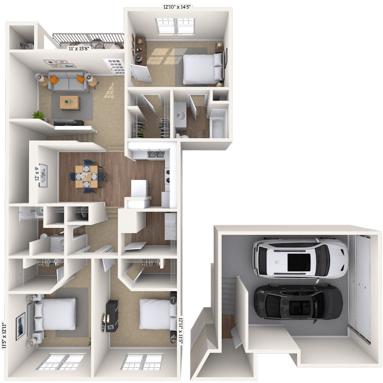 Floorplan image of unit 04407