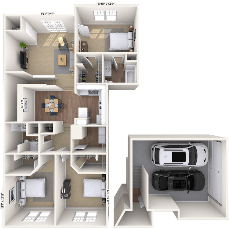 Floorplan image of unit 111108