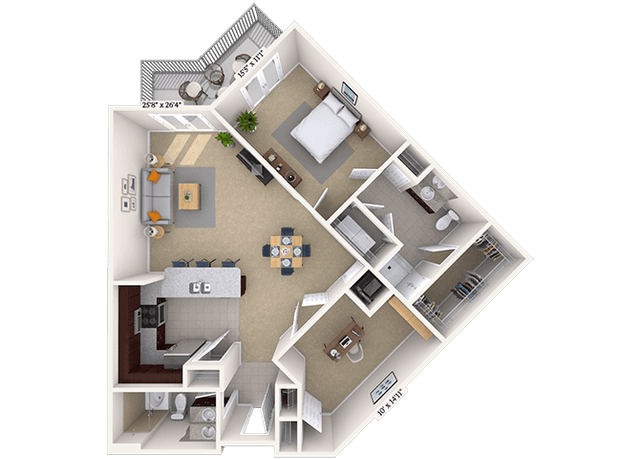 Floorplan image of unit 06-2633