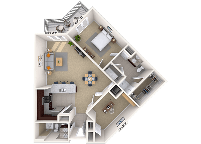 Floorplan image of unit 06-2633