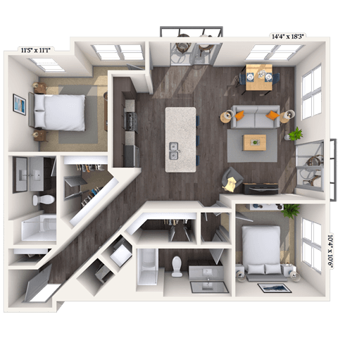 Floorplan image of unit 1324