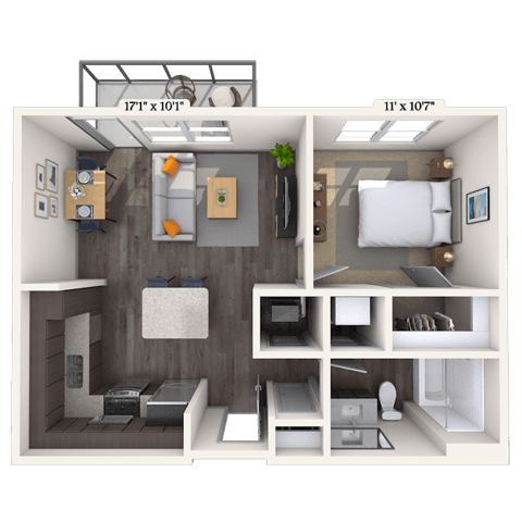 Floorplan image of unit 1407