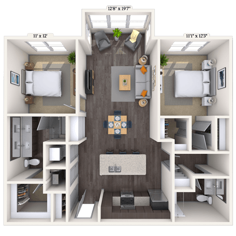 Floorplan image of unit 2216