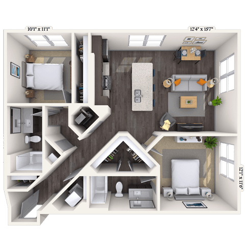Floorplan image of unit 2433