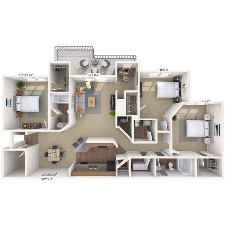 Floorplan image of unit 101006