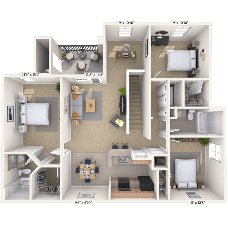 Floorplan image of unit 029130