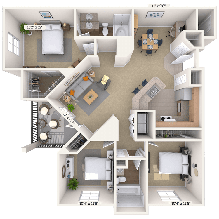 Floorplan image of unit 11101