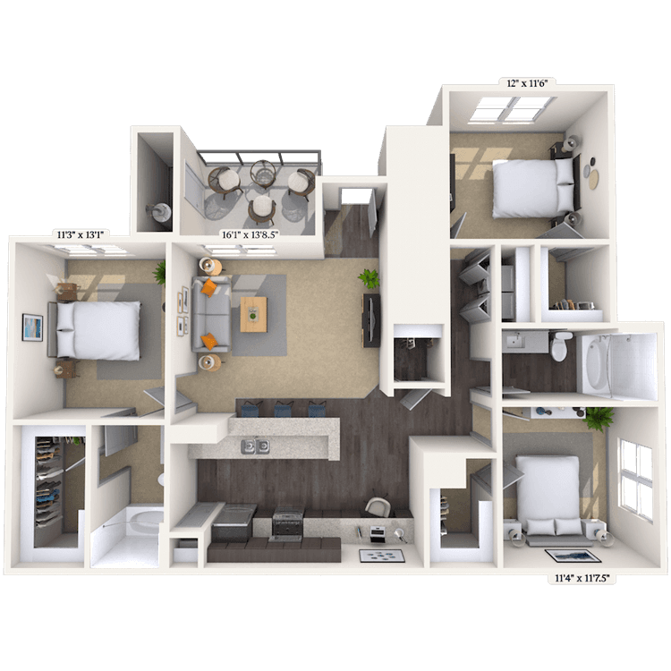 Floorplan image of unit 101027
