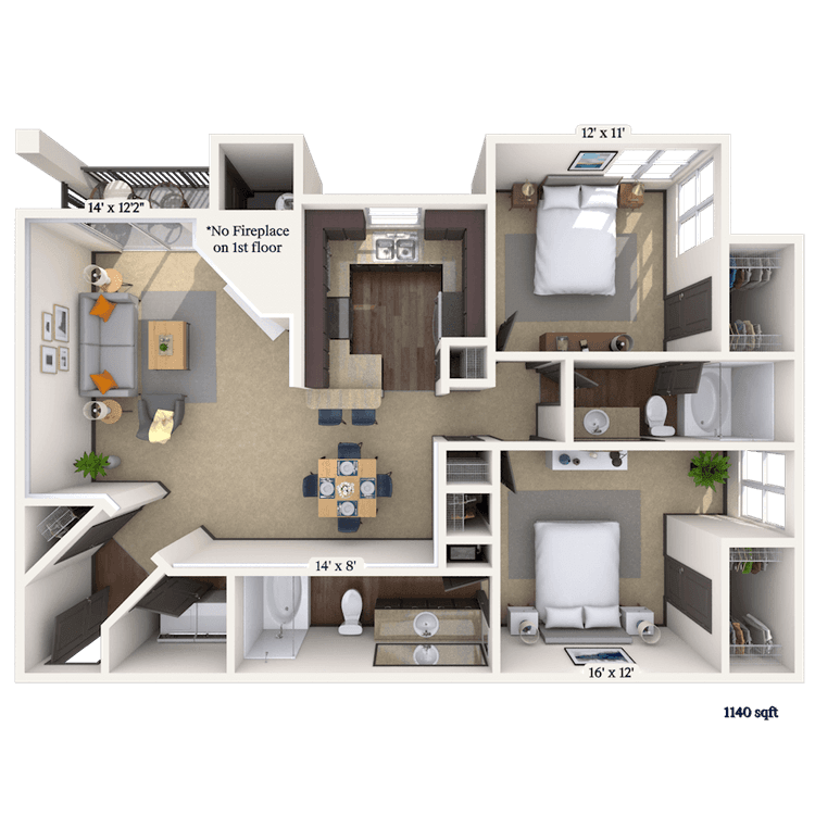 Floorplan image of unit 01338