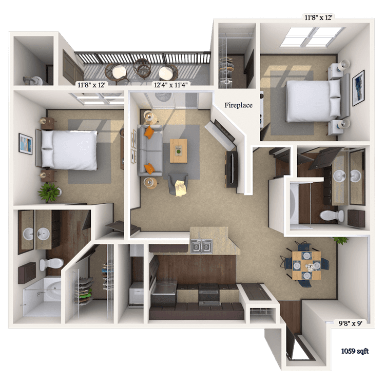 Floorplan image of unit 01534