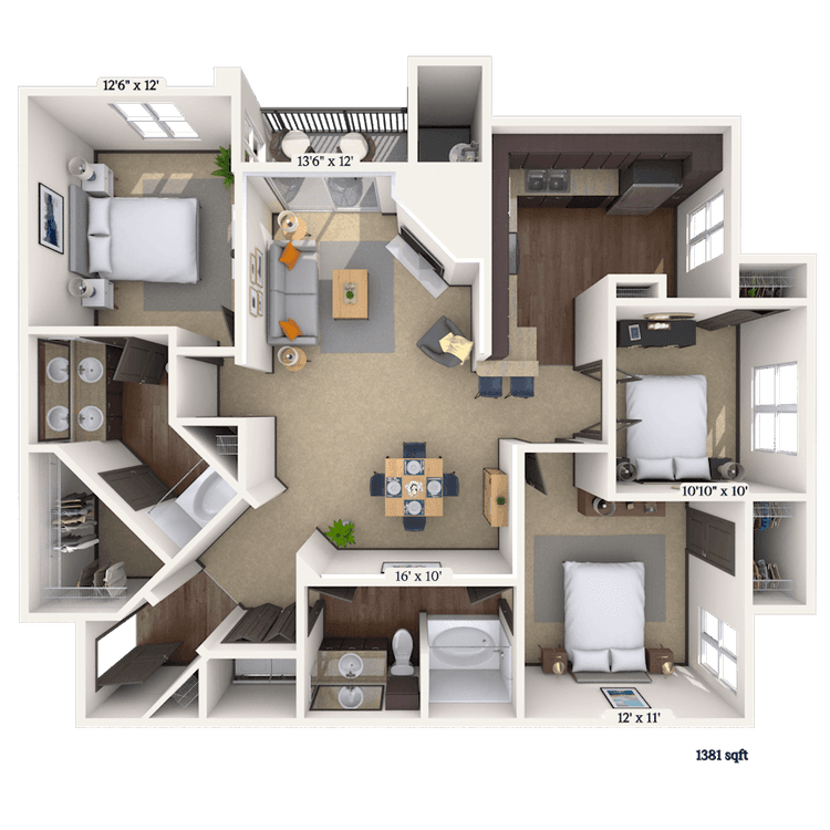 Floorplan image of unit 01632
