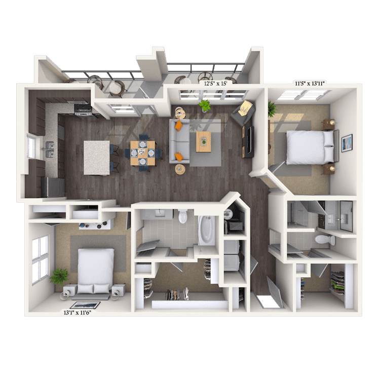 Floorplan image of unit 2238