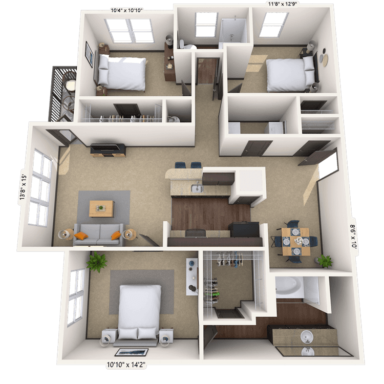 Floorplan image of unit 1313206
