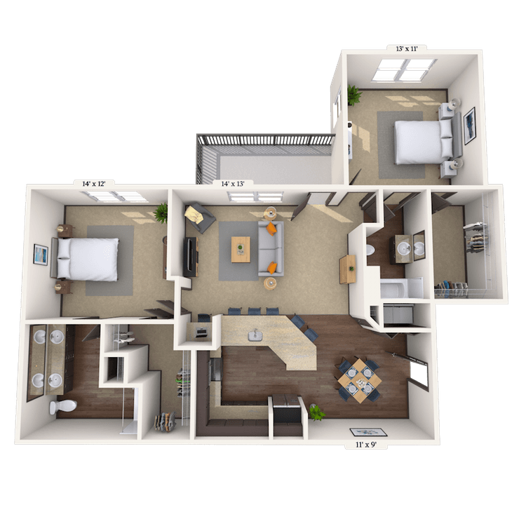 Floorplan image of unit 01133