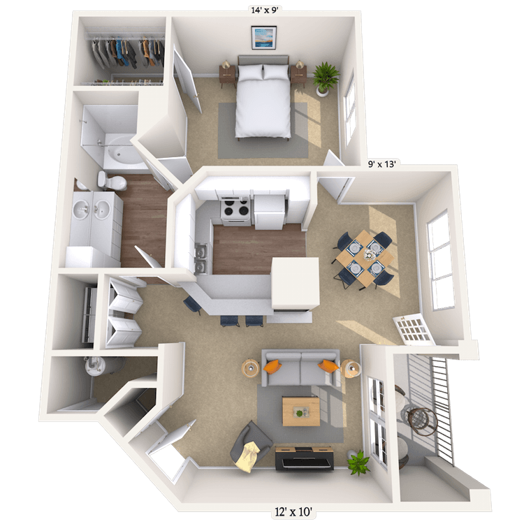 Floorplan image of unit 008807