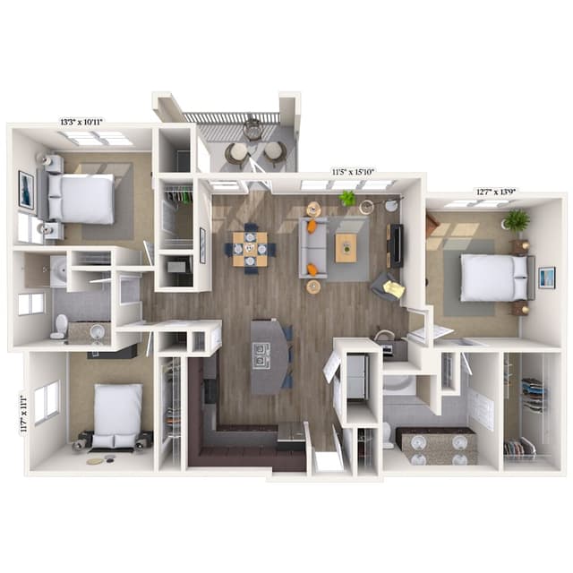 Floorplan image of unit 7207