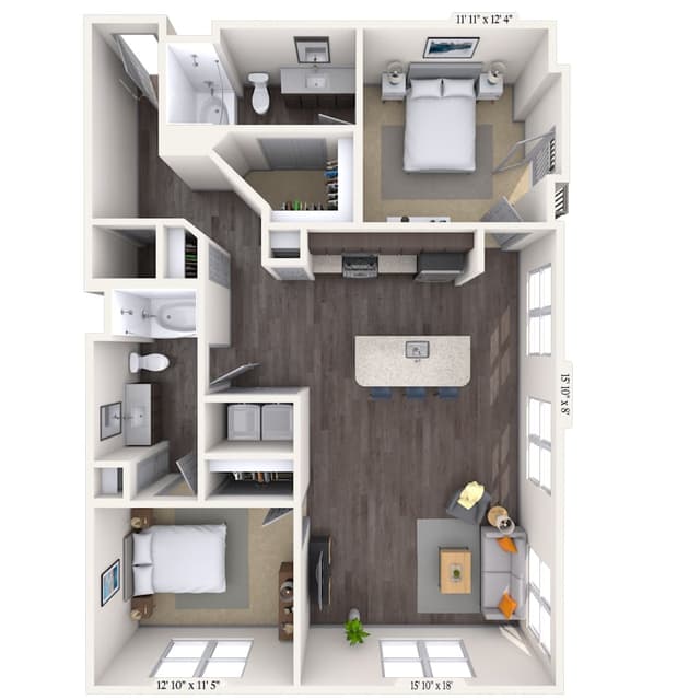 Floorplan image of unit 301
