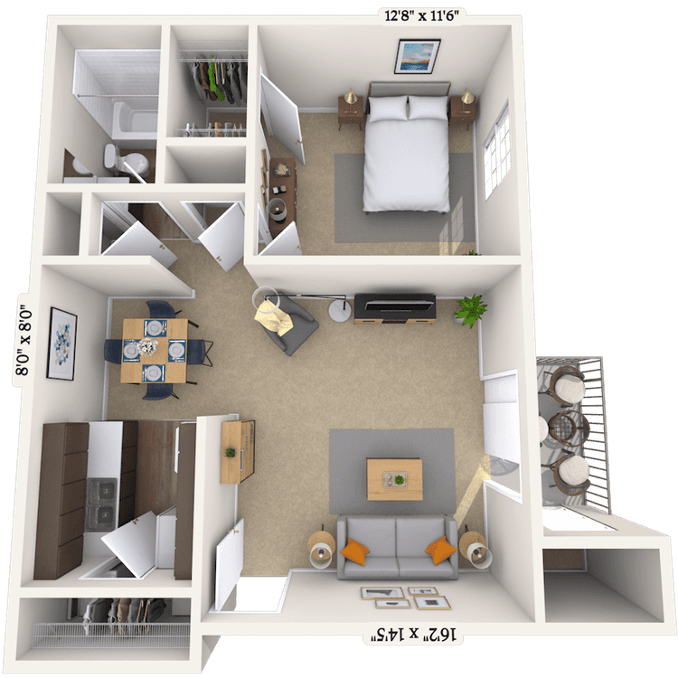 Floorplan image of unit 01124