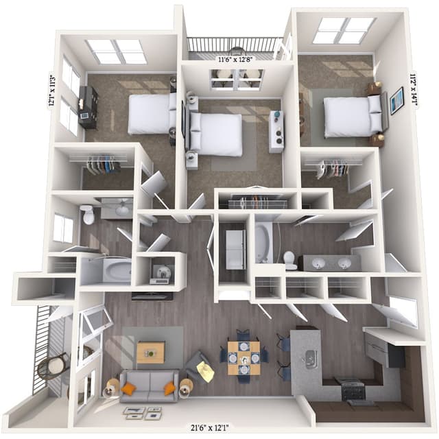Floorplan image of unit 2209