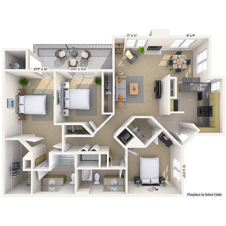 Floorplan image of unit 011016