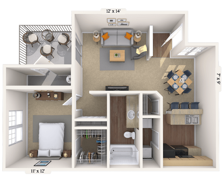Floorplan image of unit 201104