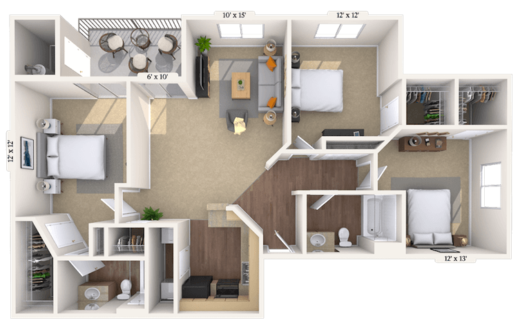 Floorplan image of unit 072032N
