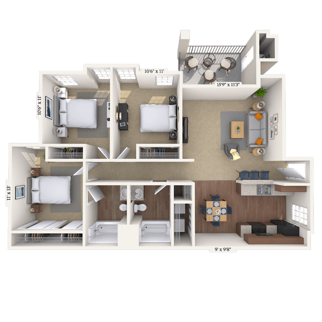 Floorplan image of unit 002093