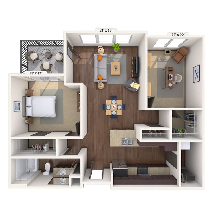 Floorplan image of unit 2058