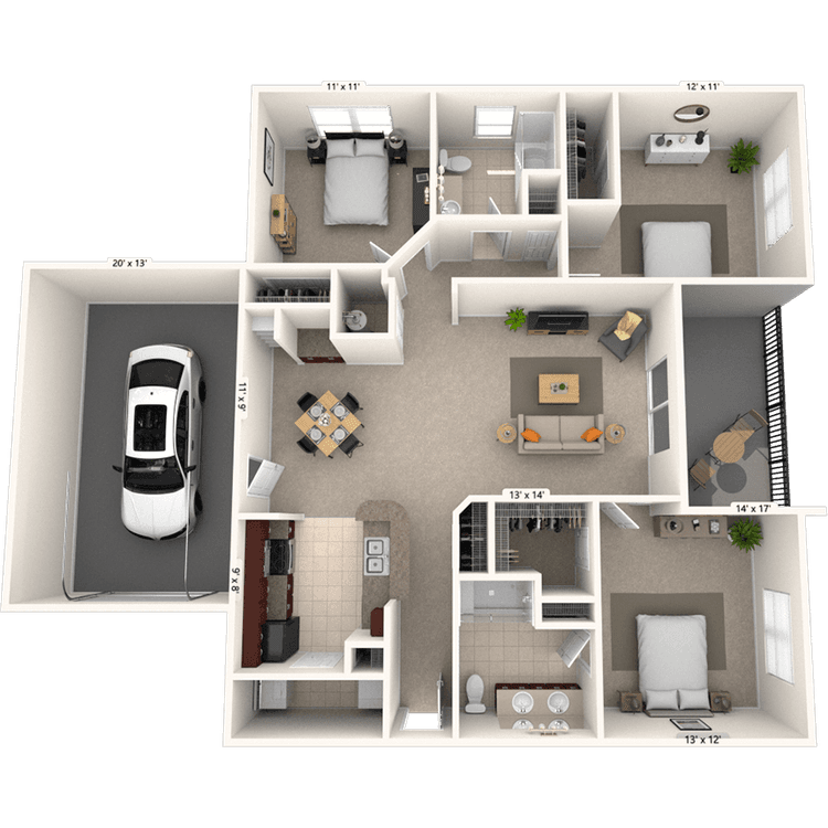 Floorplan image of unit 044112