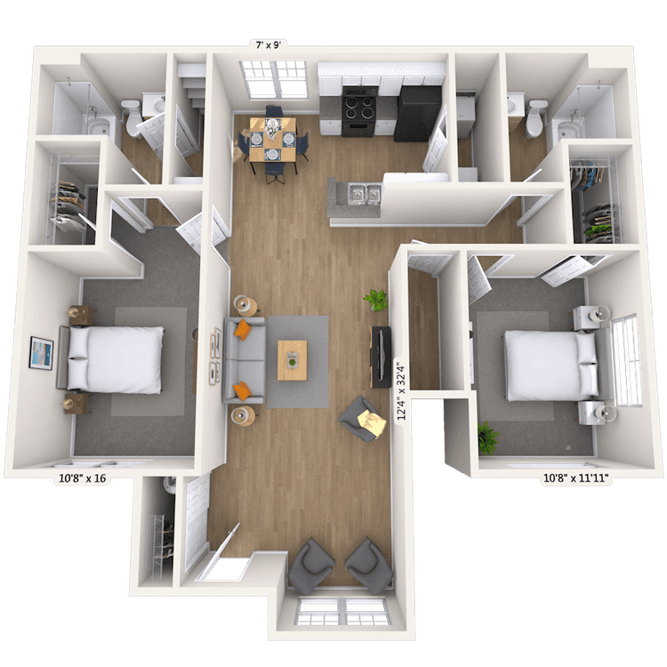 Floorplan image of unit 12-12