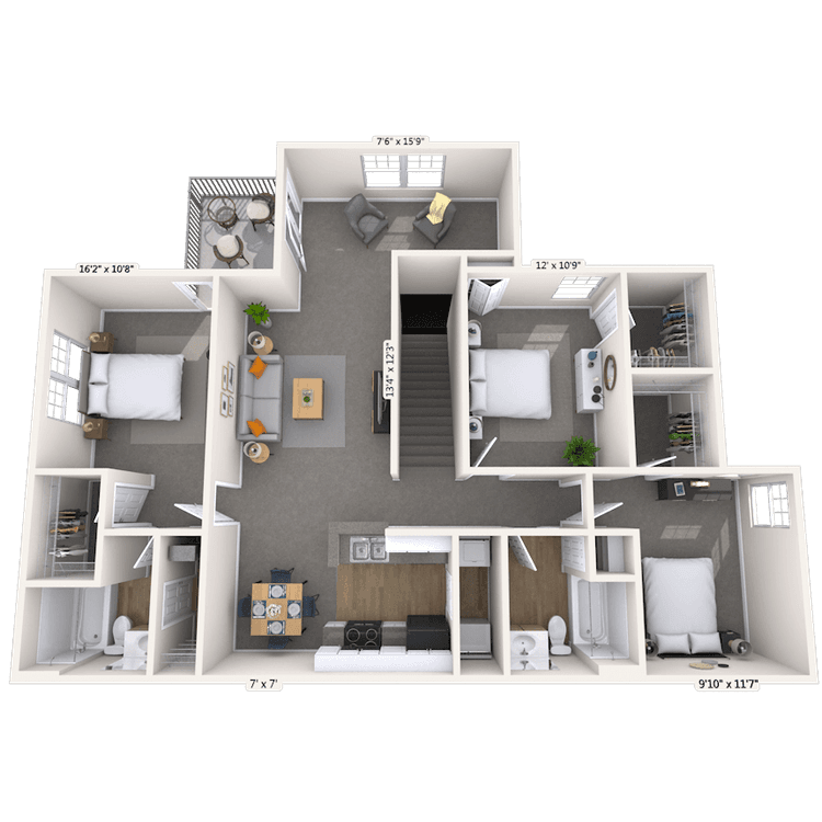 Floorplan image of unit 13-21