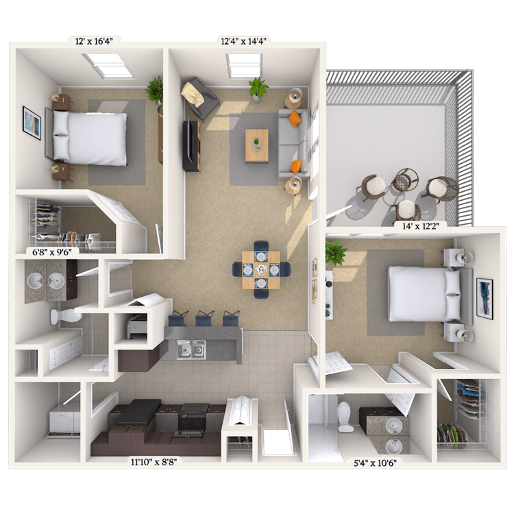 Floorplan image of unit 02205