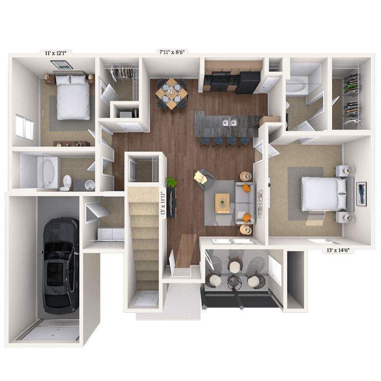 Floorplan image of unit 14100