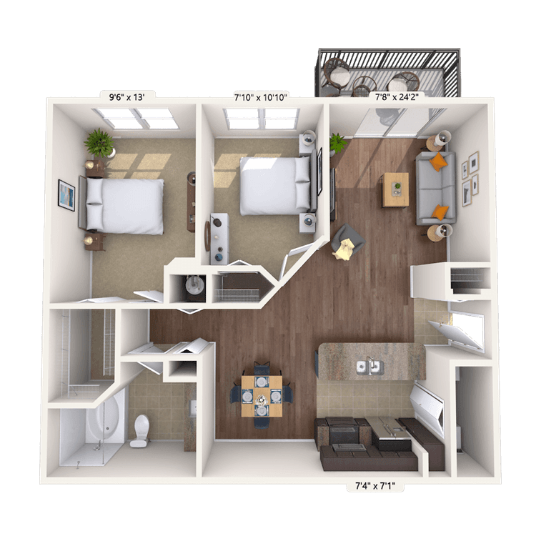 Floorplan image of unit 1818-303
