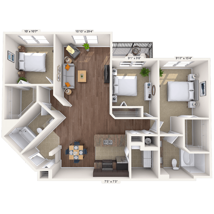 Floorplan image of unit 0909-108