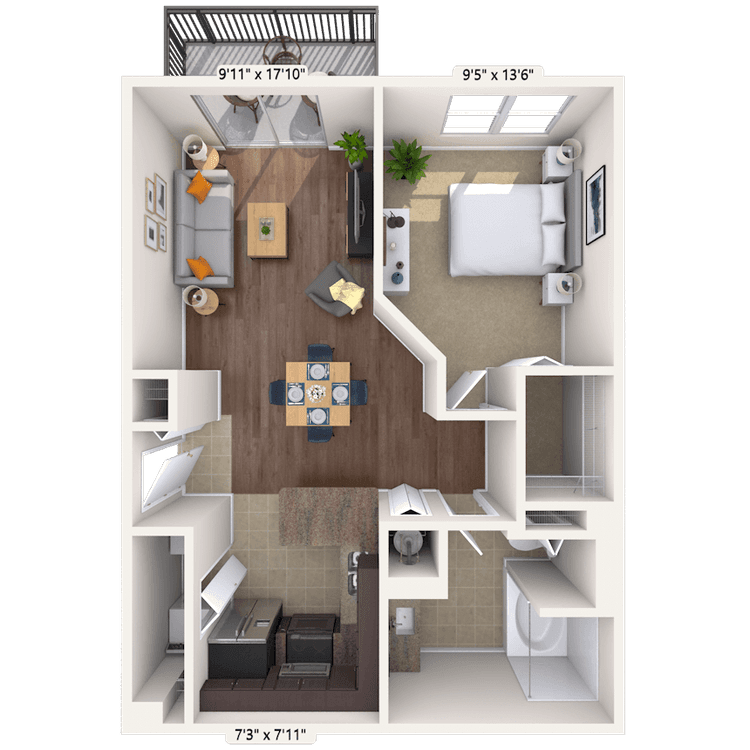 Floorplan image of unit 1010-302