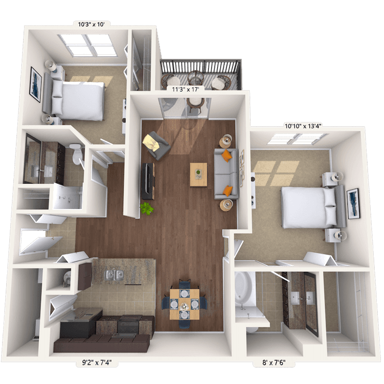 Floorplan image of unit 2121-101