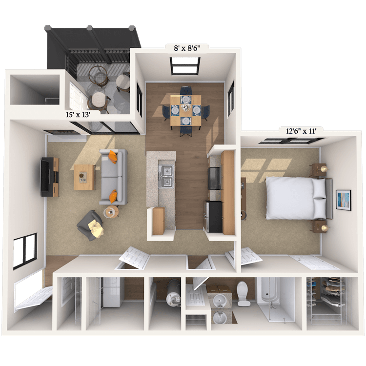 Floorplan image of unit 01812-D