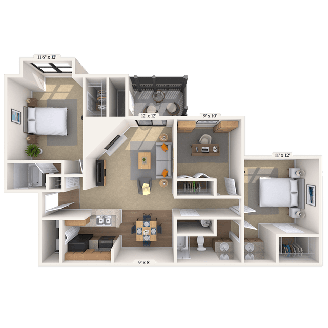 Floorplan image of unit 01801-F