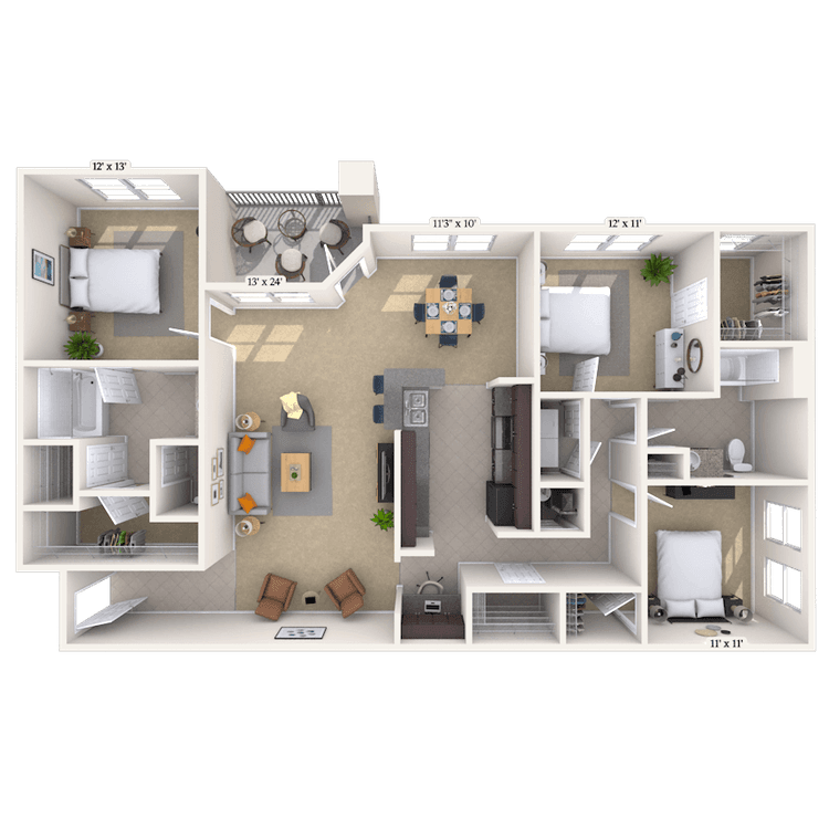 Floorplan image of unit 044314