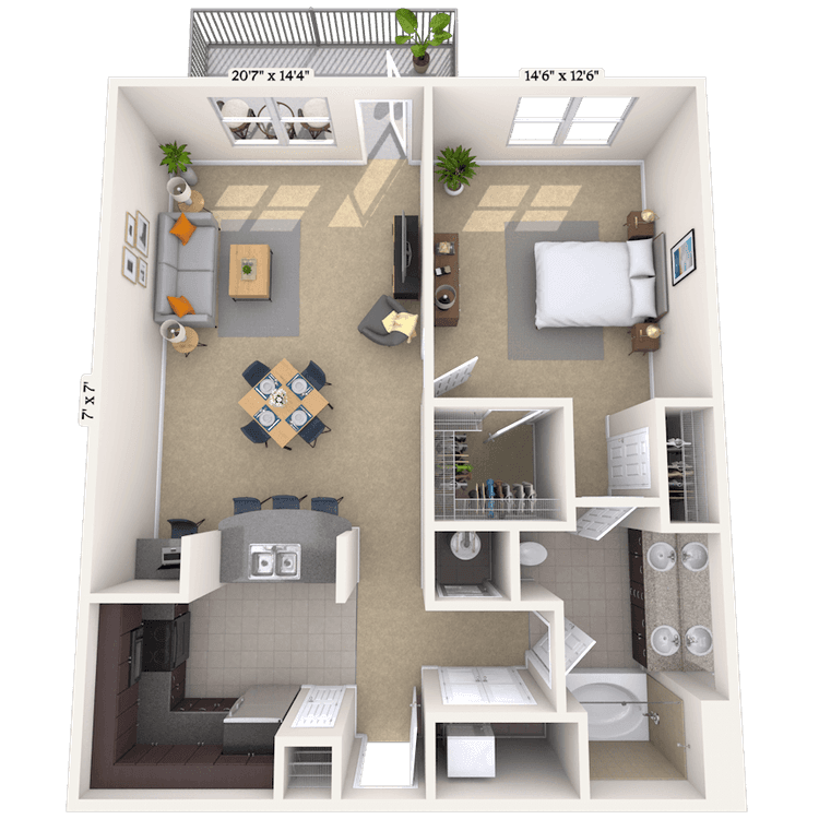 Floorplan image of unit 02227