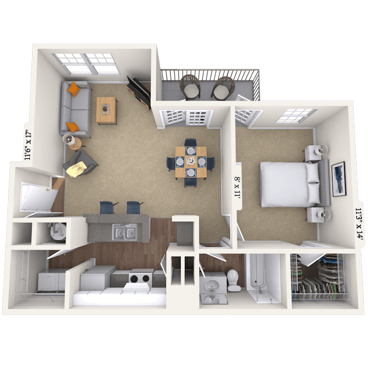 Floorplan image of unit 001434